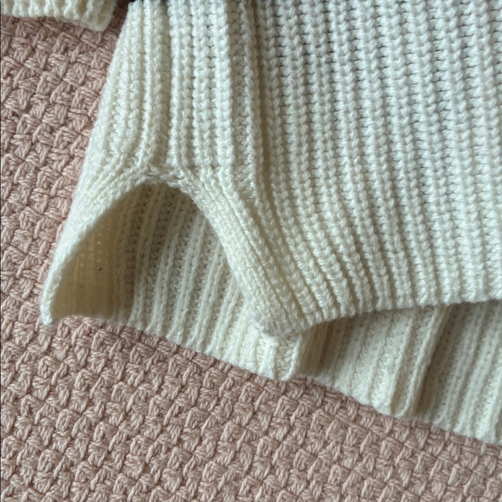 Marbled Cream Ribbed Knit Sweater - Picture 7 of 15